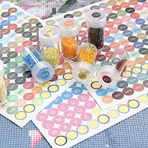 Fiorky Farben-Zahlenetiketten-Aufkleber for Diamant-Aufbewahrungsbox, Mosaikperlen, Organizer, Flaschenwerkzeug, 100 digitale Aufkleber, 26 Buchstaben, DMC447, Farbnummer for Flaschenordner, Ordner