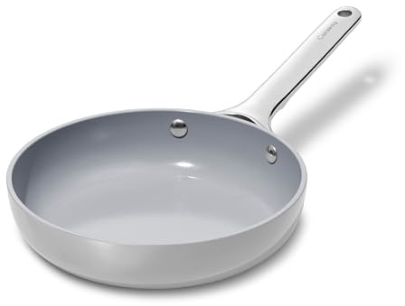 Caraway Mini-Bratpfanne aus Keramik, antihaftbeschichtet, 1,05 qt, 20,3 cm, ungiftig, PTFE- und PFOA-frei, ofenfest und kompatibel mit allen Herdarten (Gas, Elektro und Induktion), Grau