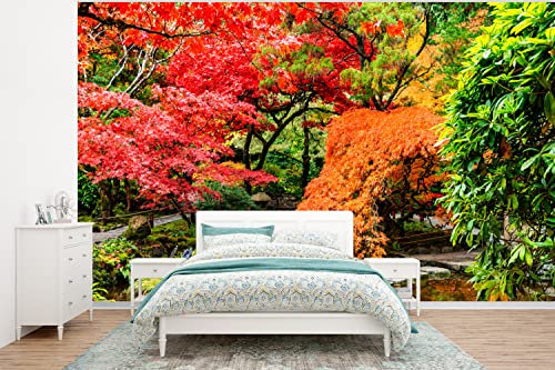 MuchoWow Papier peint Arbres - Japonais - Pierres - Chemin - Nature Papier peint photo 320x240 cm Papier peint imprimé
