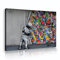 HengYun ART Banksy Leinwand Wandkunst hinter dem Vorhang Street Graffiti Galerie Verwickelte Leinwanddrucke für Schlafzimmer Haus Dekorationen 80x120cm Innenrahmen