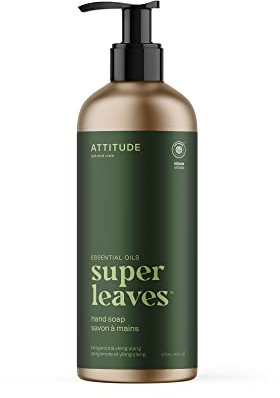 ATTITUDE Hand Soap, EWG Verified, Plant and Mineral-Based Ingredients, Vegan Personal Care Products, Refillable Aluminum Bottle, Bergamot and Ylang Ylang, 473 ml