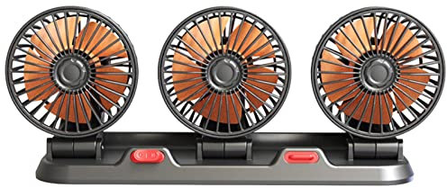BAOK coche USB - recarga USB rotación 360 grados ajustable 2 engranajes - aire acondicionado portátil para salpicadero automotriz 3 cabezales