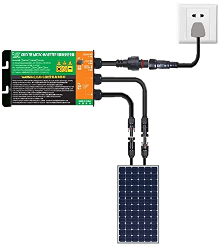 BuyWeek 350W Grid Tie Micro Inverter MPPT Onduleur Solaire à Onde Sinusoïdale Pure IP55 Micro-onduleur étanche pour Panneau Solaire Balcon Power Station 230V