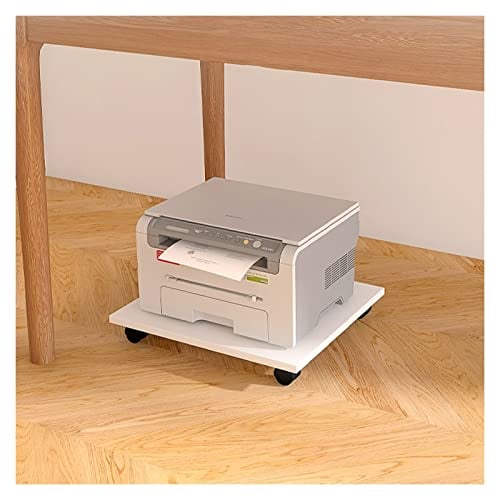 Druckerständer Untertisch-Druckerständer Beweglicher Drucker-Kopierer-Ständer mit 4 Lenkrollen Büro-Untertisch-CPU-Halter Pflanzentablett-Unterstützung （weiß） Druckertisch (Size : 39x44x6.6cm)