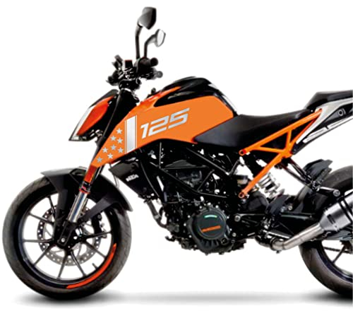 DualColorStampe Adhesivos Compatibles con KTM DUKE 125 (2017-2020) DX-SX Accesorios Adhesivos Motociclo COD.M0173 (Plata)