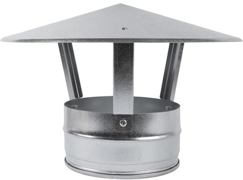 Vent Systems 150 mm / 6 Inch Galvanized Steel Roof Vent Cowl - Pipe Cap for All-Seasons - Stove Pipe Cover with Hat - Pipe Top for Chimney, Stove, Fireplace, Boiler - Rain Protector - Pipe Insulation