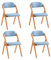 SoBuy FST92-BLx4 Klappstuhl Klappstühle Set 4 klappstühle Küchenstühler mit gepolsterter Sitzfläche und Lehne Sitzgruppe Gästestühle Blau BHT ca. 47x77x60cm