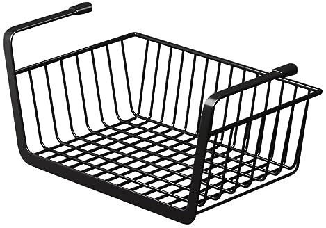 BohrenCL Cesta colgante de estante, cesta de armario para colgar, cesta de almacenamiento de estante inferior, cesta de alambre para oficinas, cocinas, frigoríficos, baños, armarios