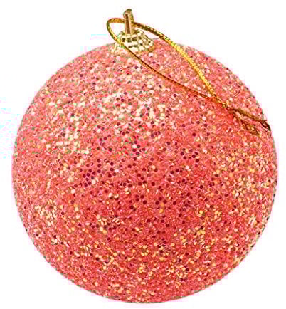 Weihnachtskugel Ornamente Kugeln Xmas Glitter Ball Strass Ornament 8CM Dekoration Christbaumkugeln Dekoration Aufhänger Hängematte Kinderzimmer Klein Christbaumkugeln Ornamente (Orange, One Size)
