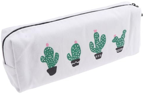 MAGICLULU Slim Pencil Case Cactus Design School Stationery Box Boys and Girls' Pen Bag Canvas Storage