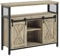 VASAGLE Aparador, Armario de Cocina, Armario de Almacenamiento, con 2 Puertas Correderas, 33 x 100 x 80 cm, Estantes Ajustables, para Salón, Marrón Turquesa y Negro Tinta LSC092B60