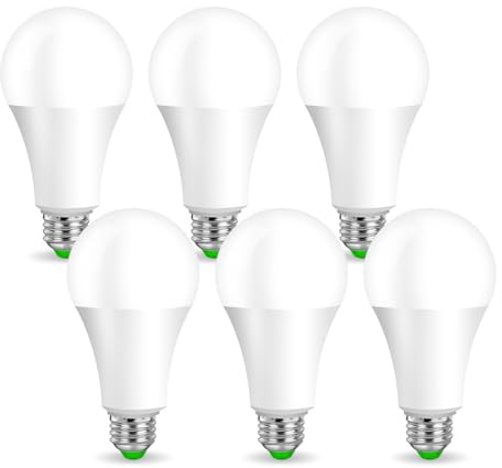EXTRASTAR Bombillas LED 18W E27, Luz Blanca Fría 6500K, 2000Lm, Equivalente a 126W, No regulable, 6Pcs