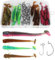 Kornerain 32 Stück Gummifische Für Hecht,Zander Köder 6.3cm/7.5cm,Lieblingsköder Mit Jigkopf,Libra Lures Set Softbait Für Gummiköder Dropshot Angelköder Barsch Forellenköder für Süß (63mm1.4g)