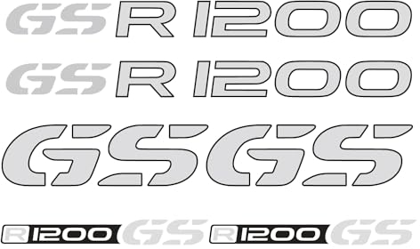 Aufkleber-Set aus reflektierendem Vinyl für Motorrad, Helm, Koffer, BMW GS 1200 (Modell B)