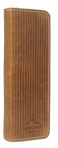 Alpenleder Federmäppchen - Model: ZWOA (Handgefertigt) - Nachhaltiges Bio-Leder aus regionaler Landwirtschaft | Etui Stifte, Federmappe für 2 Stifte *Fair Produziert* (6x6x21,5cm) (Wild Camel Cord)