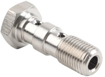 Generic SIKUAI Double Boulon Banjo 3/8 x 24 UNF Raccords AN3 40 mm Adaptateur de frein en acier inoxydable argenté pour moto de course moto universelle 1 pièce