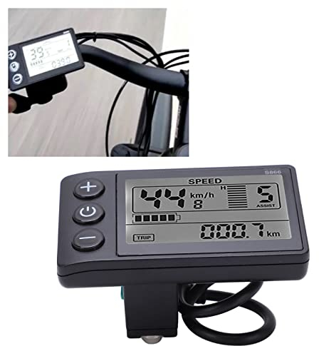 Elektrofahrradanzeige LCD Messger?t s866 LCD Display Controller 7 polig 24V/36V/48V Elektrofahrrad Display Bedienfeld Wasserdichtem IP65 LCD Display Compteurs v¨¦lo