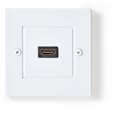 NEDIS Enchufe de pared HDMI – 1 x HDMI hembra – 4 K @ 60 Hz – Salida HDMI – Negro – 18 Gbps – Chapado en oro – Caja