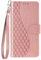 Knoowcase for iPhone XR Case Flip Shockproof Wallet Case with Card Holder Geometric PU Leather Soft Silicone Magnet Kickstand Drop Protective Cover Case for iPhone XR, Rose Gold Cube