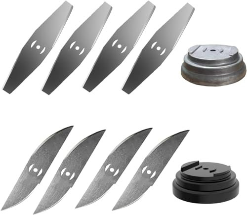 Desbrozadora inalámbrica con batería, recortadora de césped, desbrozadora inalámbrica, cortacésped, cabezales de cuchilla de repuesto, con base de cuchilla, paquete de 8 (accesorios)