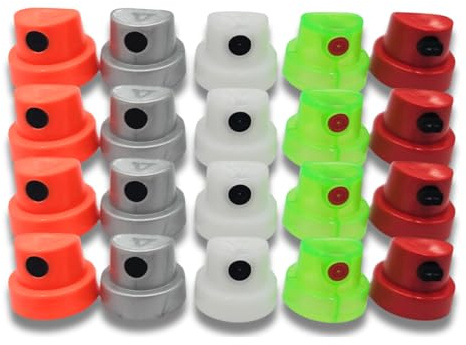 Fat and Wide Spray Paint Variety Cap Pack for Female Valve Cans - Replacement Tips for Spray Paint, Fits Belton, Montana, MTN, Flame, DANG, Loop, Ironlak and more, see photos (20)