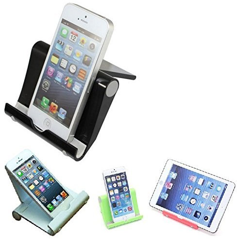 K-S-Trade Compatibile con Poco C65 Supporto da Tavolo Dock Nero, Forte, Leggero E Compatto Multi-Angolo Basamento Smartphone Fold-up Stazione