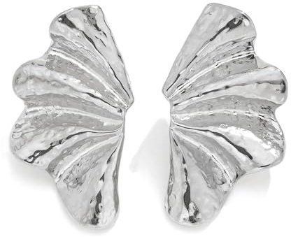 HSAJS Ohrringe Damen Große Gold Boho Statement Ohrringe Ginkgo Blatt Ohrstecker aus Metall Ohrstecker Übertrieben Hypoallergene Modeschmuck Aussage Ohrringe Für Frauen