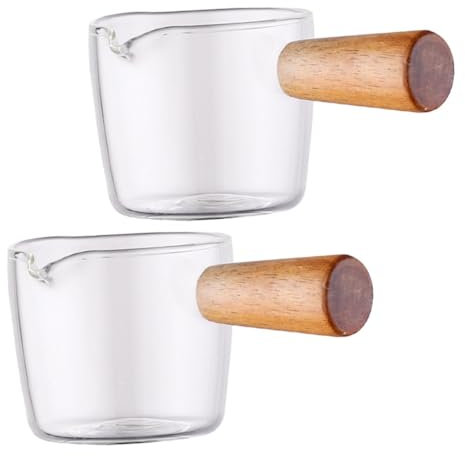 PRETYZOOM 2stücke Espresso Becher Mit Holzgriff Für Milch Saft Eis Kaffeebar Spender Spender Haus Restaurant Hochwertiges Holz Design Mehrzweckspender