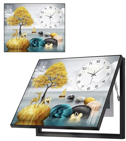 Abdeckung für Stromzähler im Innenbereich, mit Uhr, Schalttafel, Gemälde verbergen, Verteilerkasten, Schaltkasten mit hydraulischen Stangenstützen