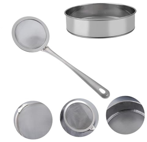 PHENOFICE Stainless Steel Flour Sieve Sifter Mesh Baking Tool Handheld Sugar Colander Strainer for Kitchen Baking