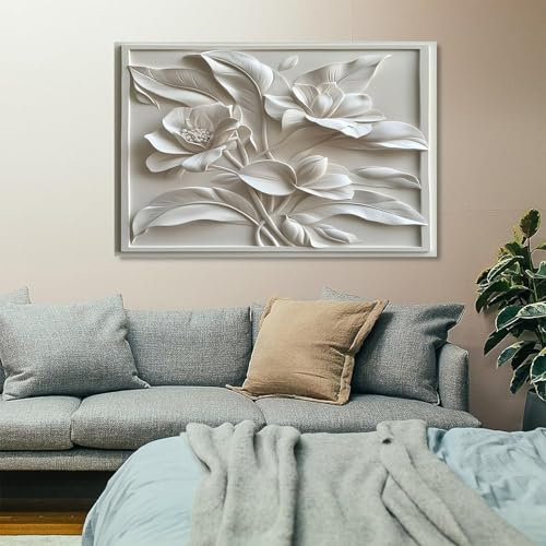 Arte in rilievo Quadri Moderni Soggiorno Su Tela Fiori in rilievo 3d Stampe Su Tela, Immagine Da Parete Per Soggiorno Moderno, Decorazioni Per La Casa, Senza Cornice 80x160cm