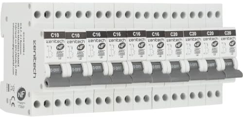 Pack de 10 disjoncteurs 2x10A + 4x16A + 4x20A - Zenitech