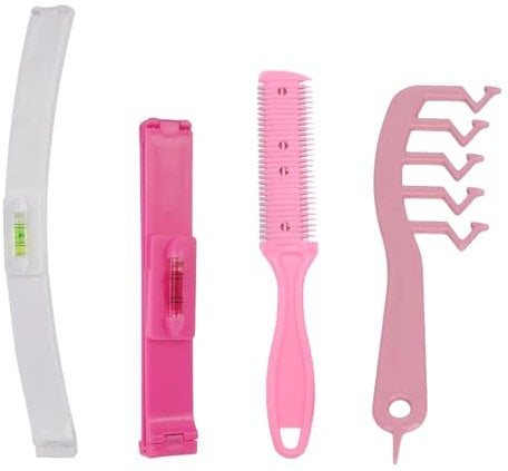 4 Pcs Hair Cutting Tool, Split End Trimmer, Split End Remover Professional DIY Home Styling Accurate Haircutting Tool for Layers Bangs Fringe Hair Cutting Scissor with ClipSplit End Remover