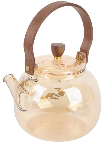 Tetera Transparente de té, 950 Ml de Fabricante de té de té de Vidrio Tetera de Cerámica Eléctrica Cervecera de té para Estufa de Cerámica Eléctrica