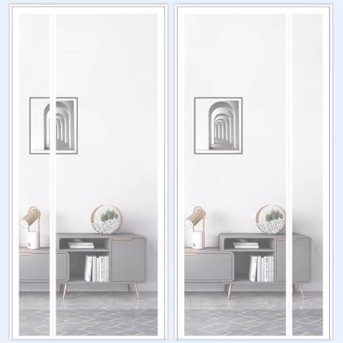 Zanzariera Magnetica per Finestre – Rete Sottile,Facile Installazione,Impedisce l'Ingresso di Insetti(Bianco 155x210cm)