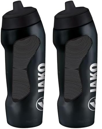 JAKO Unisex – Erwachsene Premium Trinkflasche, (0) 0,75 Liter, Schwarz (Packung mit 2)