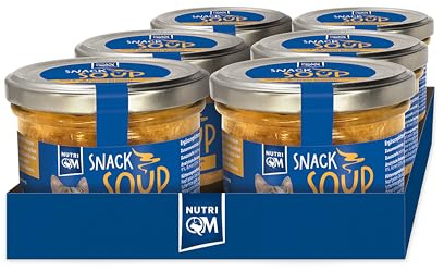 NutriQM® Katzensuppe Huhn – 6 x 190 ml Trinksnack Soup mit echtem Hühnerfilet – natürliche Zutaten in Lebensmittelqualität – umweltfreundliche Glasverpackung – ohne Zucker & Gluten – Made in Germany