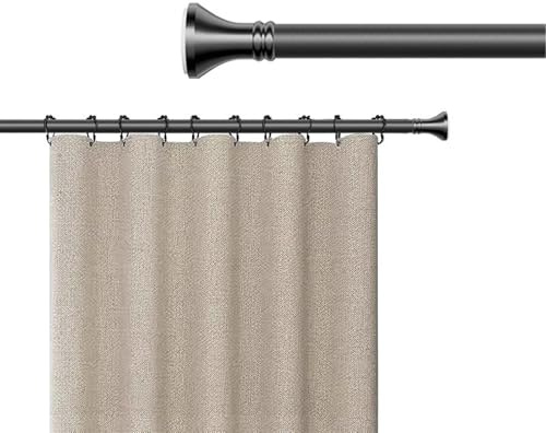 Gardinenstange Ohne Bohren 40-500cm Teleskopstange Zum Klemmen Für Gartenpavillon, Spannstange Zum Klemmen, Ø33mm Duschvorhangstange Klemmstange Türrahmen Für Wohnzimmer(Schwarz,50-75cm)
