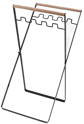 FILFEEL Foldable Iron Wire Frame Trash Rack for Outdoor Use - Portable Waste Sorting Bin with 2 Garbage Bags, Ideal for Camping (Black)