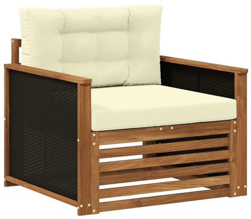 vidaXL Outdoor Mittelsofa Massivholz Akazie Natur, Gartenmöbel, modernes Outdoor-Sofa, modulare Lounge, Elegante Terrassen-Sitze