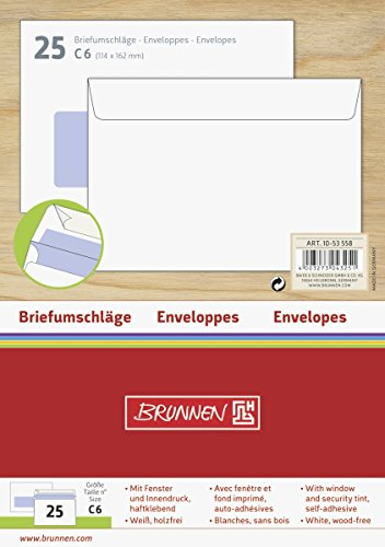 Brunnen 1053558 Briefumschlag, C6 mit Fenster, 25 Stück