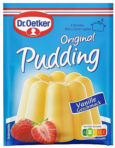 Dr. Oetker Original Pudding Vanille-Geschmack 22er Pack, Puddingpulver zur Zubereitung eines leckeren Desserts mit Vanille Aroma (22 x 3 x 37 g)