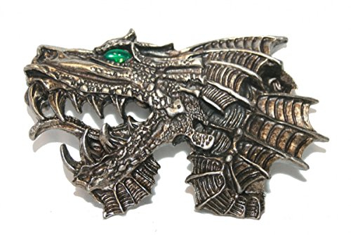 Dark Dreams Gothic Mittelalter LARP Buckle Schnalle für Gürtel Gürtelschnalle Drachenkopf altsilber