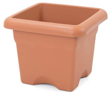 Plastiken Terra - Maceta Cuadrada, 33 x 33 x 27 cm, Color Terracota