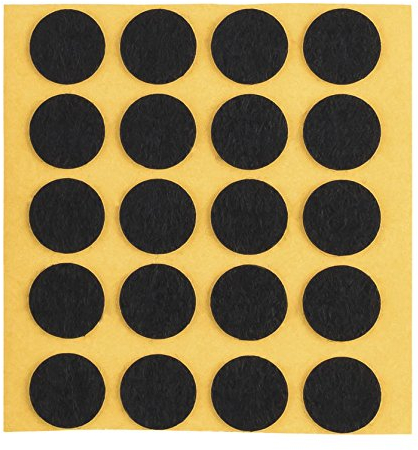 peha 20 Stück Filzgleiter Filzgleiter Kratzschutz für Vasen und Deko-Objekte, 1,0 mm dick, schwarz, rund, 15 mm