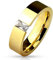 Bungsa 62 (19.7) Ring Gold mit rechteckigem Kristall Stein (Edelstahl Damen Fingerring Partnerringe Verlobungsringe Trauringe Damenring Edelstahlring Chirurgenstahl)