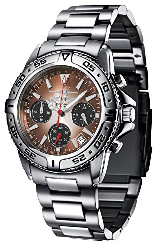 FIREFOX Destroyer FFS01-106b Sunray Kastanie/schwarz Chronograph massiv Edelstahl Sicherheitsschließe Herrenuhr Armbanduhr 10 ATM Prüfdruck