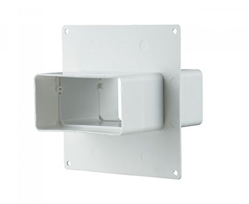 Blauberg UK 204 x 60 mm Flat Channel Plastic Ducting and Fittings for Extractor Fan Ventilation - Wall Plate with Spigots