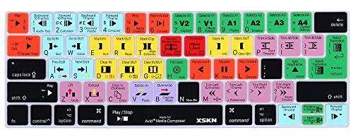 XSKN Avid Media Composer Tastaturabdeckung aus Silikon für Touch-Bar-Modelle MacBook Pro 13 Zoll (33 cm / 15 Zoll) (Modell A1706 / A1707 / A1989 / A1990 /A2159), passend für US-EU-Layout