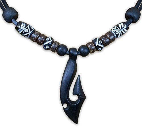 HANA LIMA Surferkette Hei Matau Tikikette Neuseeland Lederkette Halskette